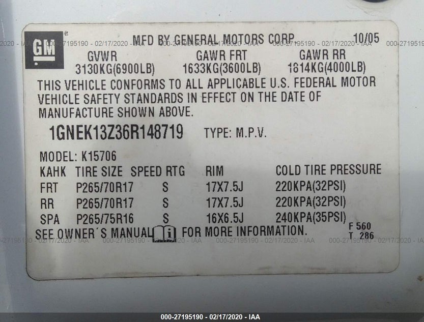 1GNEK13Z36R148719