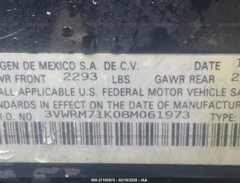 3VWRM71K08M061973