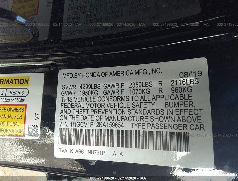 1HGCV1F12KA159654