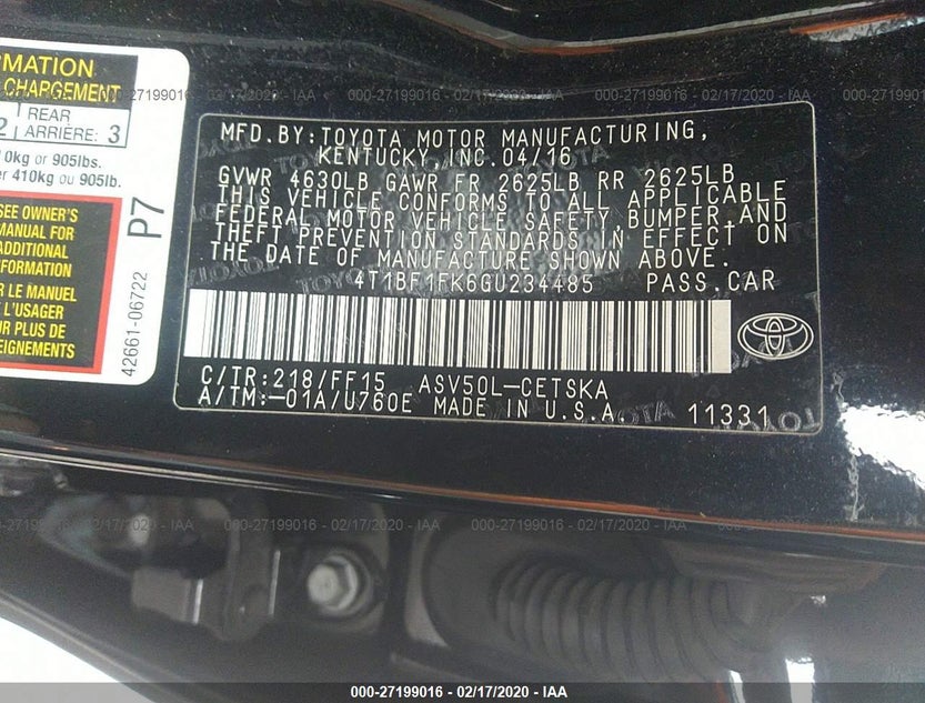 4T1BF1FK6GU234485