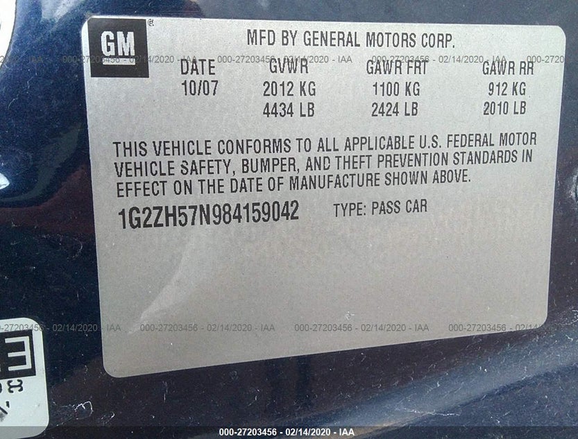 1G2ZH57N984159042