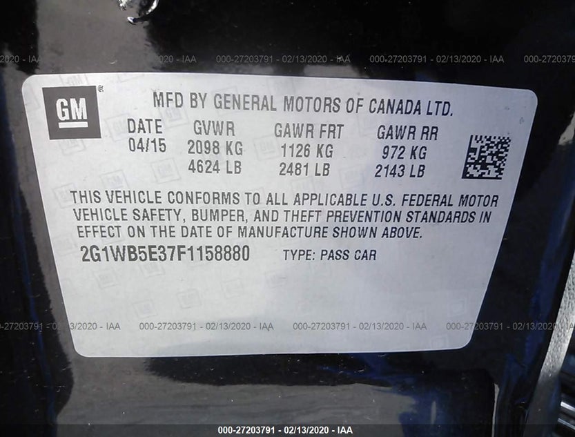 2G1WB5E37F1158880