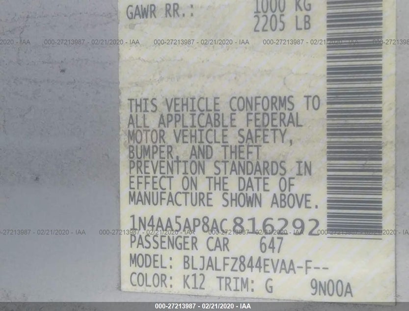 1N4AA5AP8AC816292