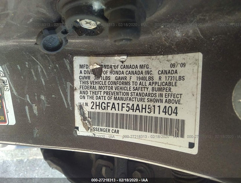 2HGFA1F54AH511404