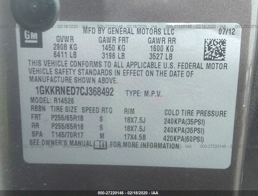 1GKKRNED7CJ368492