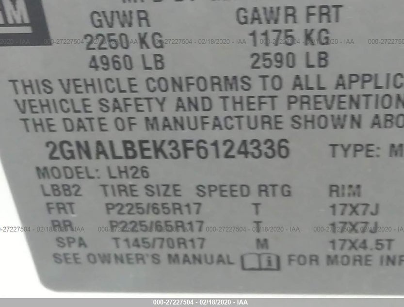 2GNALBEK3F6124336