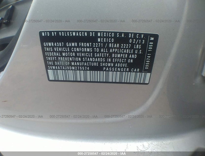 3VW4A7AJ9DM275574