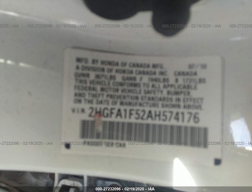 2HGFA1F52AH574176