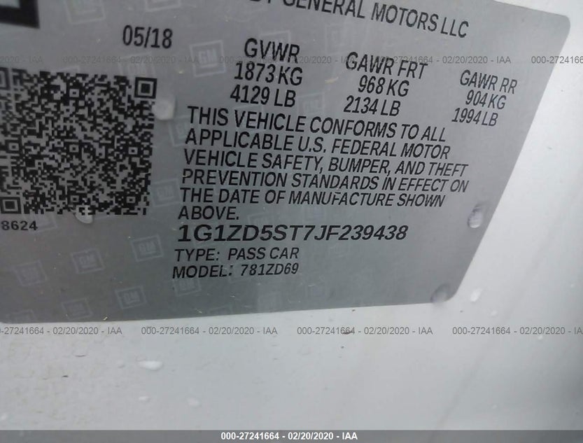 1G1ZD5ST7JF239438