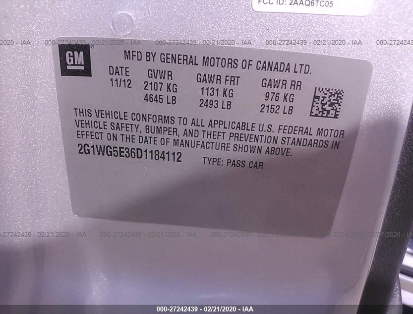 2G1WG5E36D1184112