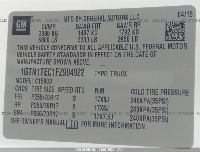 1GTN1TEC1FZ904922