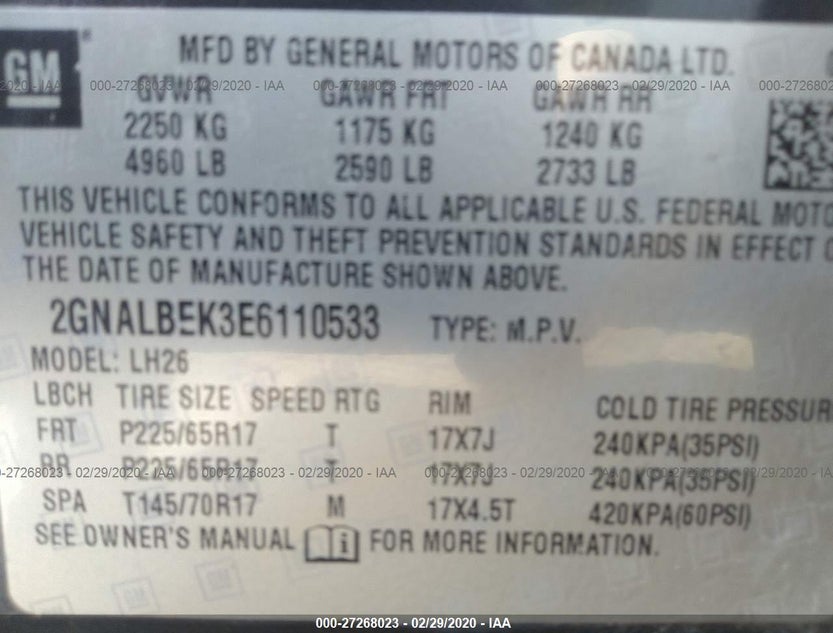 2GNALBEK3E6110533