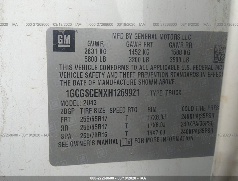 1GCGSCENXH1269921
