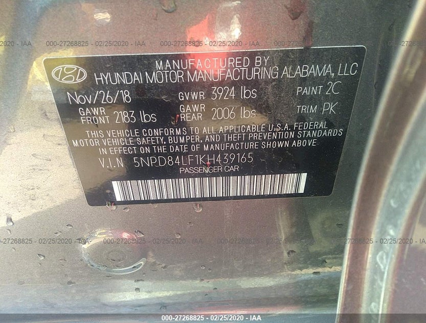 5NPD84LF1KH439165