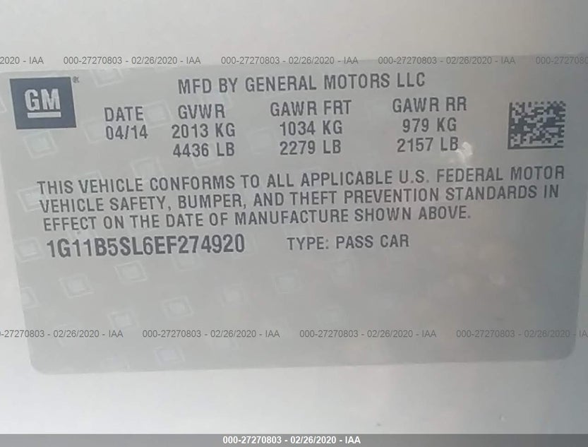 1G11B5SL6EF274920
