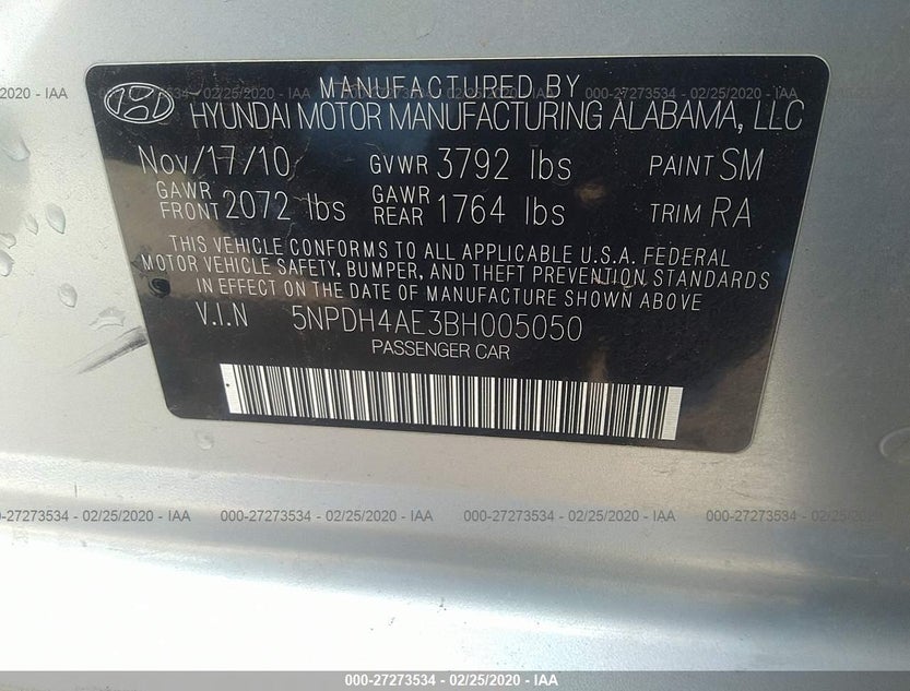 5NPDH4AE3BH005050