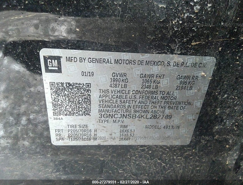 3GNCJNSB4KL282789