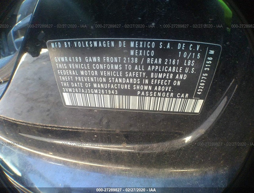 3VW267AJ3GM261943
