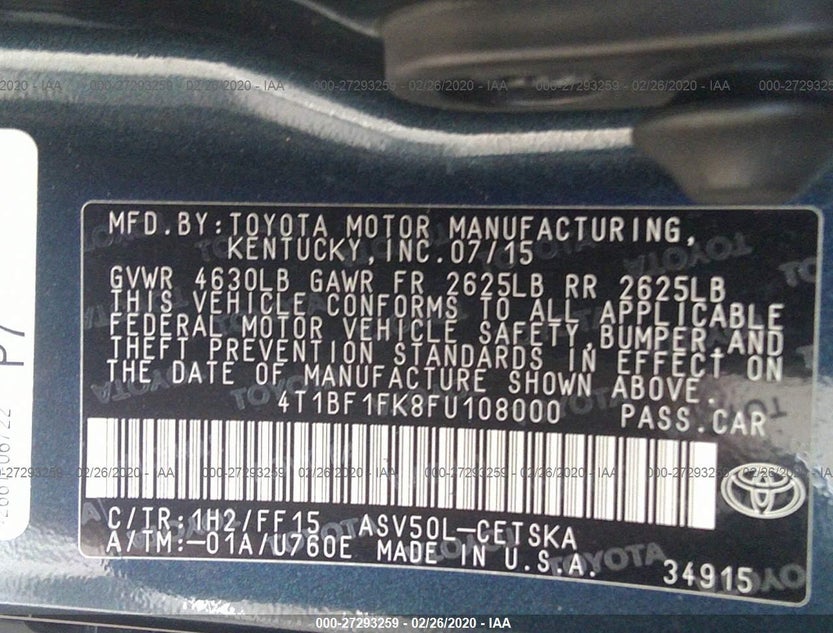 4T1BF1FK8FU108000