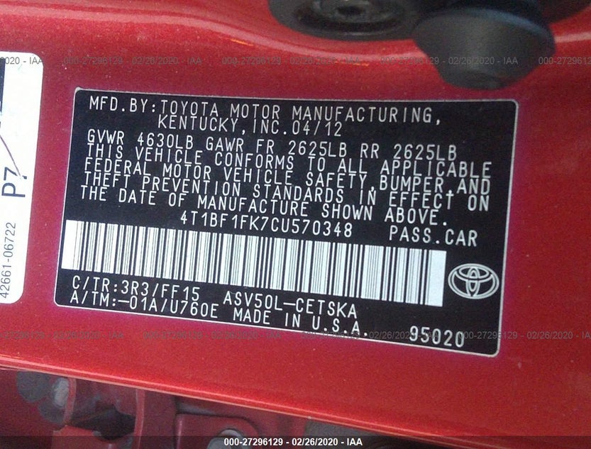 4T1BF1FK7CU570348