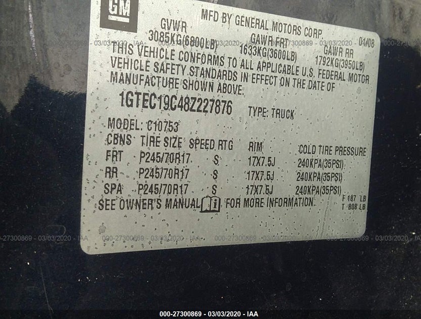 1GTEC19C48Z227876