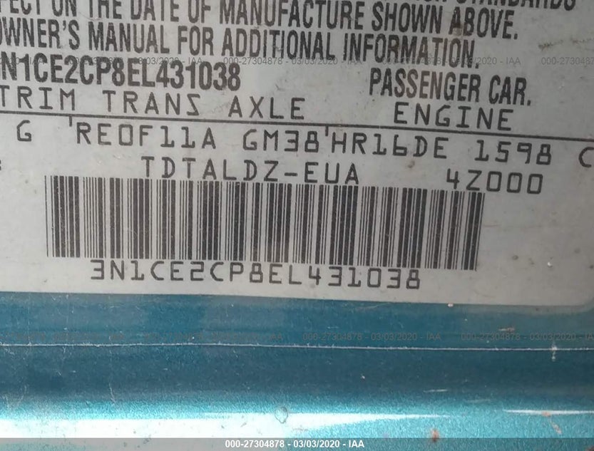 3N1CE2CP8EL431038