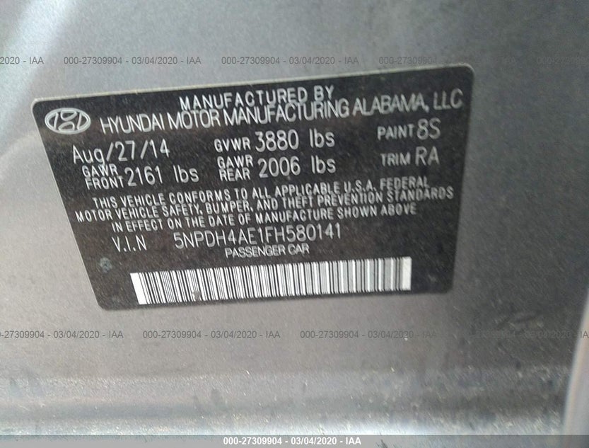 5NPDH4AE1FH580141