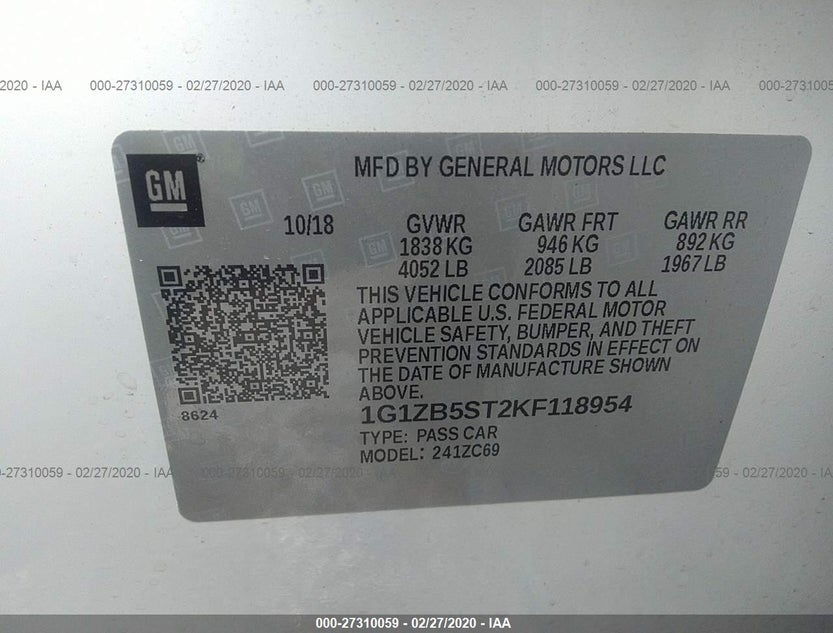 1G1ZB5ST2KF118954