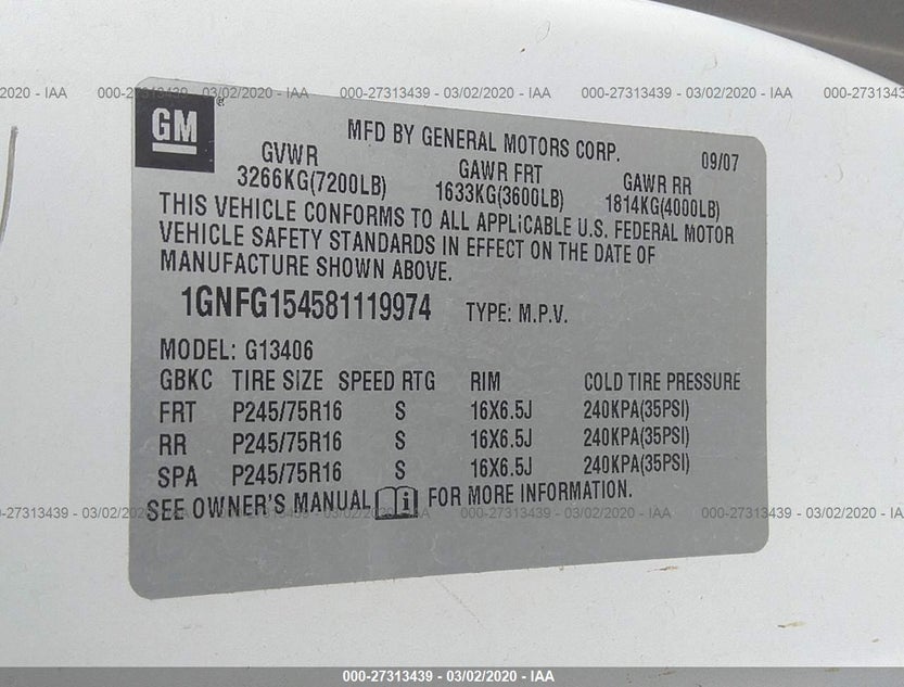 1GNFG154581119974