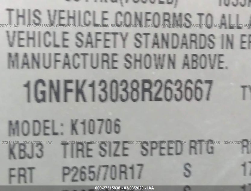 1GNFK13038R263667
