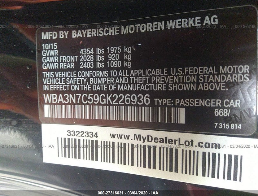 WBA3N7C59GK226936