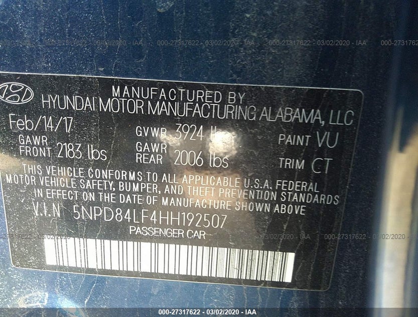 5NPD84LF4HH192507