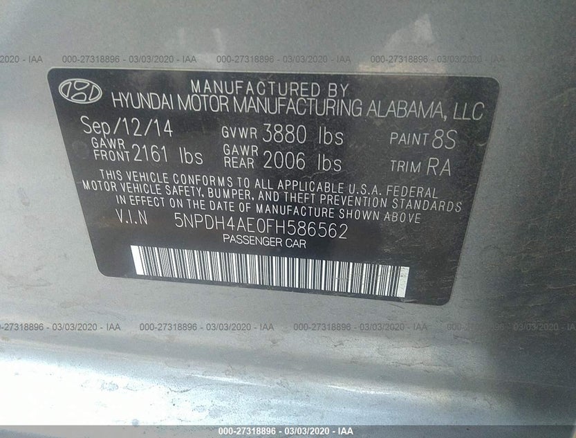 5NPDH4AE0FH586562