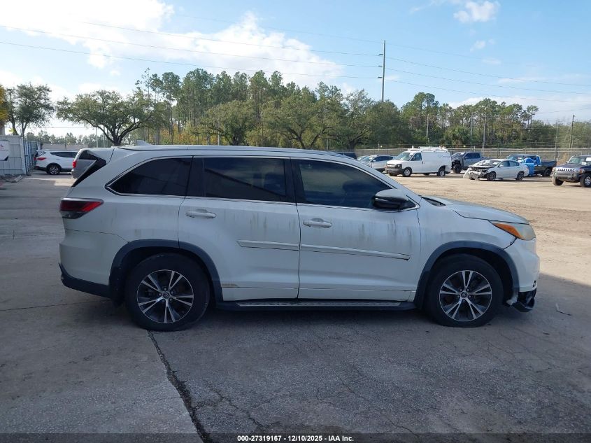 2016 Toyota Highlander Xle V6 VIN: 5TDJKRFH8GS293184 Lot: 27319167