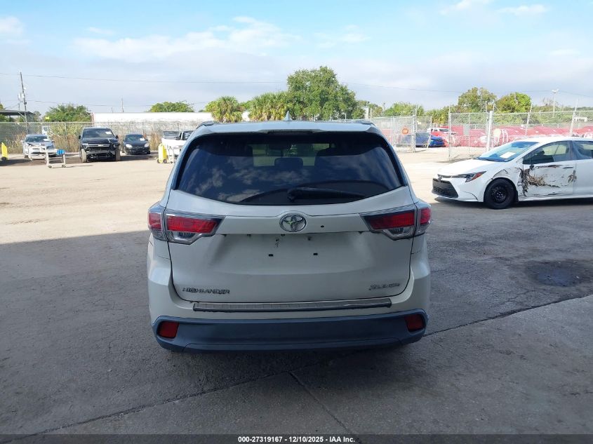 2016 Toyota Highlander Xle V6 VIN: 5TDJKRFH8GS293184 Lot: 27319167