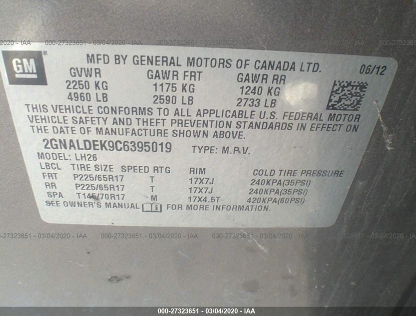 2GNALDEK9C6395019