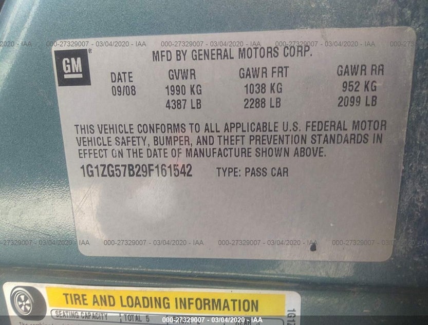 1G1ZG57B29F161542