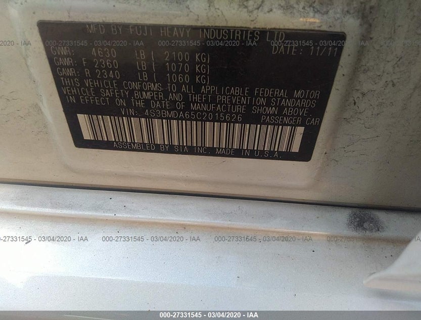 4S3BMDA65C2015626