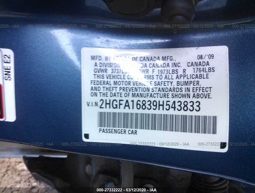 2HGFA16839H543833