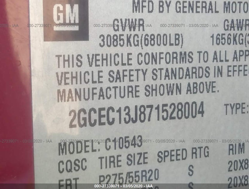 2GCEC13J871528004