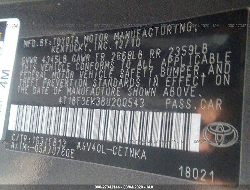 4T1BF3EK3BU200543