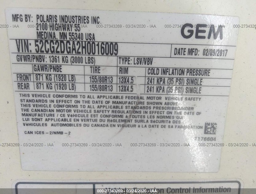 52CG2DGA2H0016009