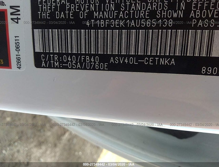 4T1BF3EK1AU565138