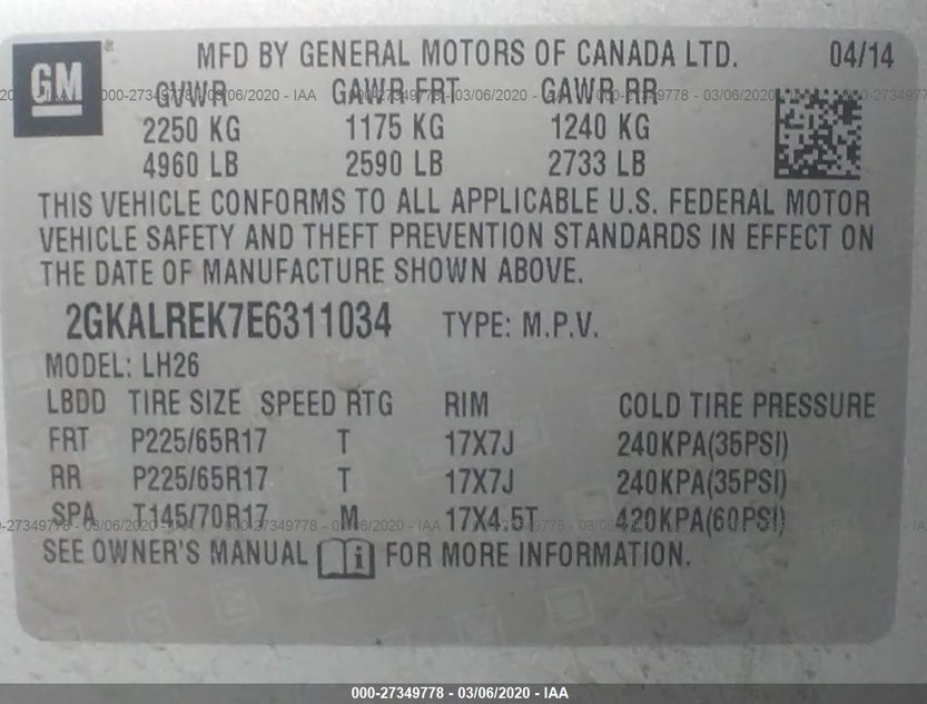 2GKALREK7E6311034