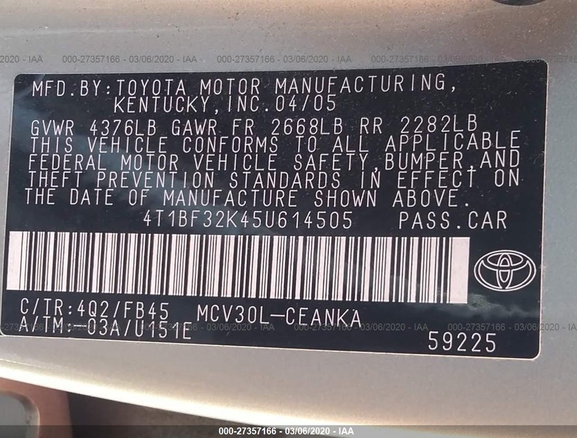 4T1BF32K45U614505