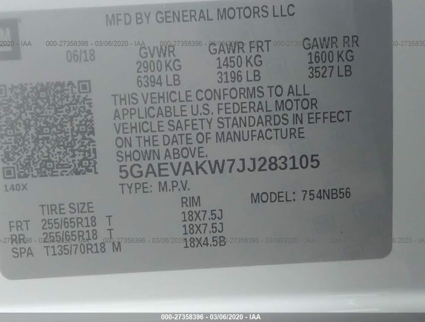 5GAEVAKW7JJ283105