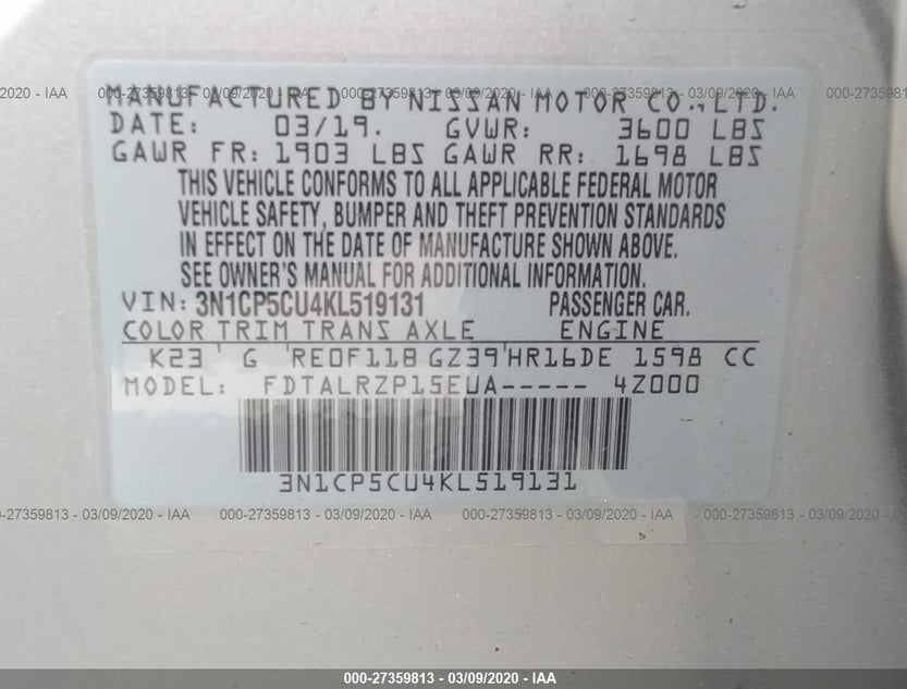 3N1CP5CU4KL519131