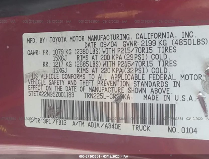 5TETX22N95Z001183