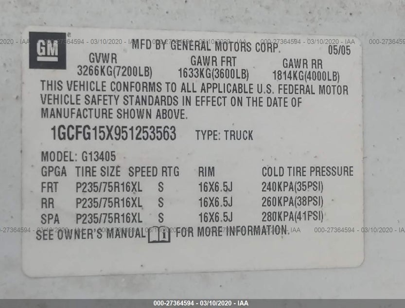 1GCFG15X951253563