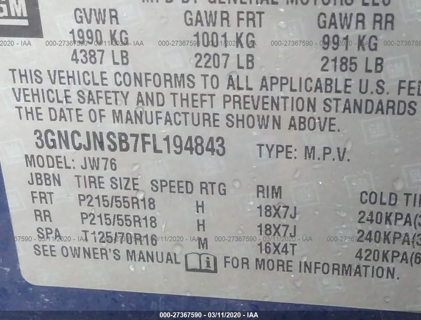 3GNCJNSB7FL194843